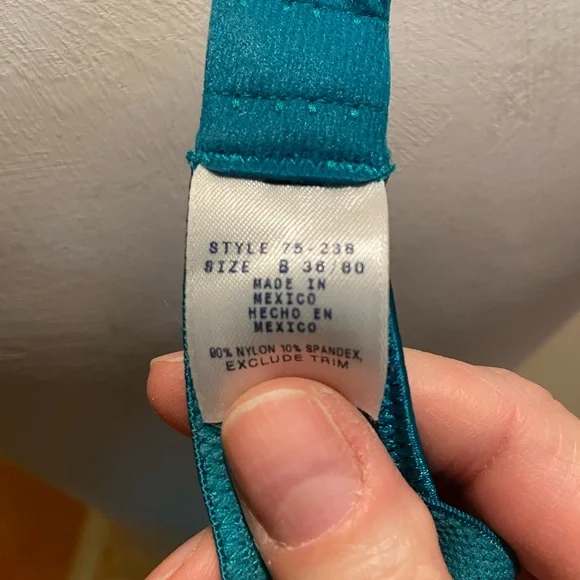 Teal Underwire Bra 36B - Picture 4 of 5